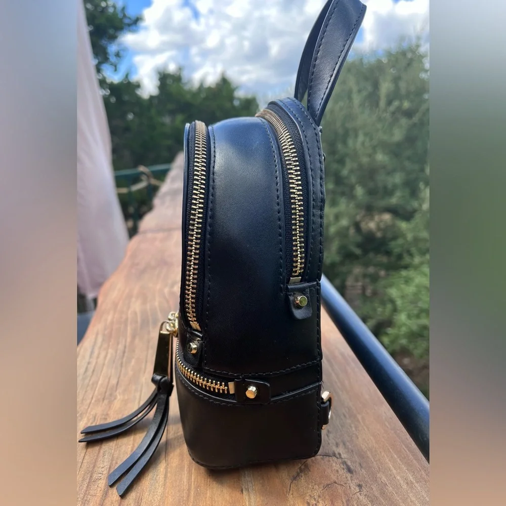 EUC Michael Kors Rhea Mini Black Leather Backpack